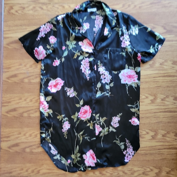 Robe And Nightgown Set, New York & Co Intimates Robe & Floral Gown M - Picture 4 of 5